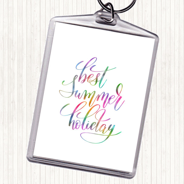 Best Summer Holiday Rainbow Quote Bag Tag Keychain Keyring