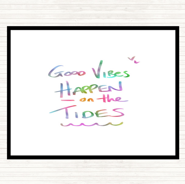 Vibes On The Tides Rainbow Quote Dinner Table Placemat