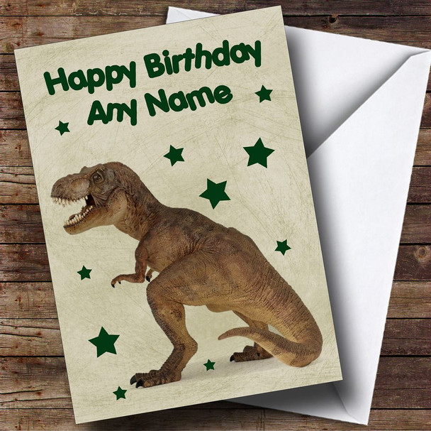 T Rex Scary Dinosaur Personalised Children's Birthday Card