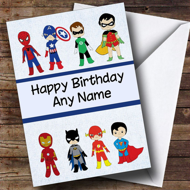 Superhero Collection Personalised Children's Birthday Card