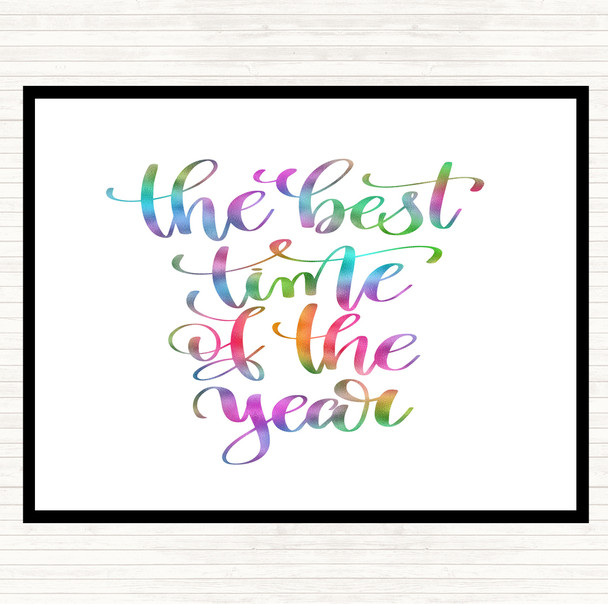 Best Time Of Year Rainbow Quote Dinner Table Placemat