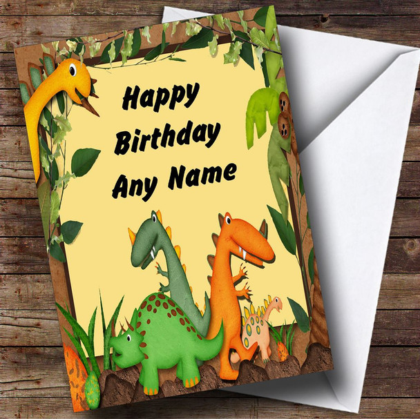 Dinosaur Jungle Personalised Birthday Card