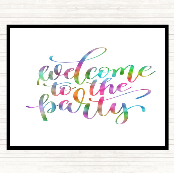 Welcome To Party Rainbow Quote Dinner Table Placemat