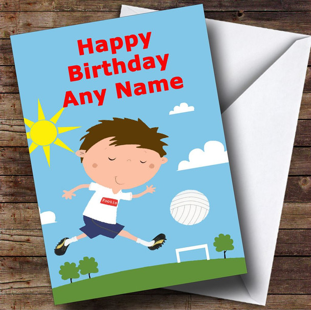 Cute Football Fan Player Personalised Birthday Card