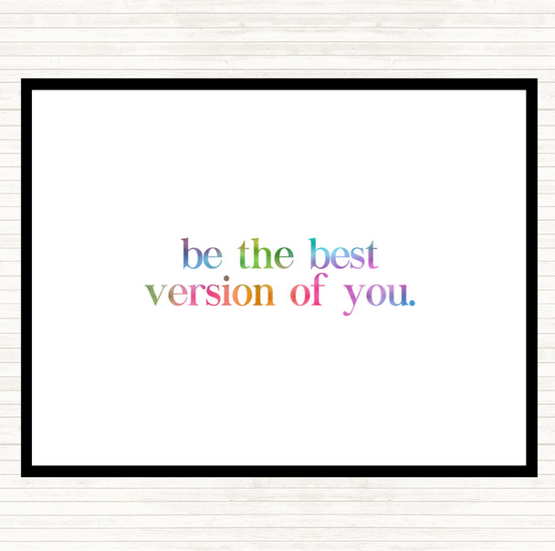 Best Version Of You Rainbow Quote Mouse Mat Pad