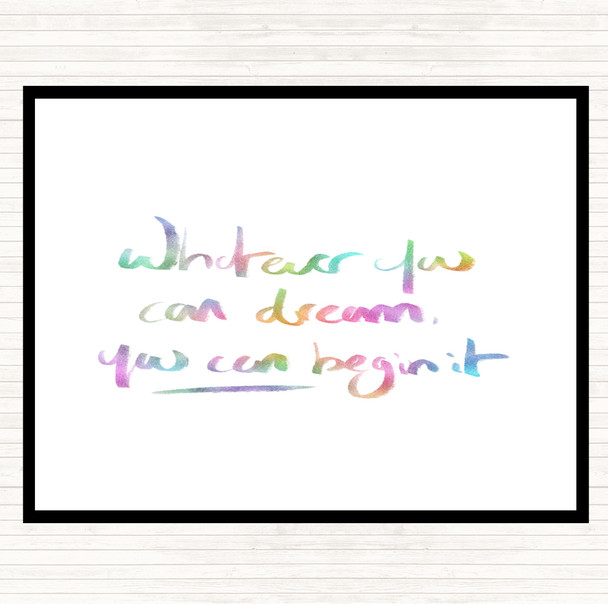 Whatever You Dream Rainbow Quote Dinner Table Placemat