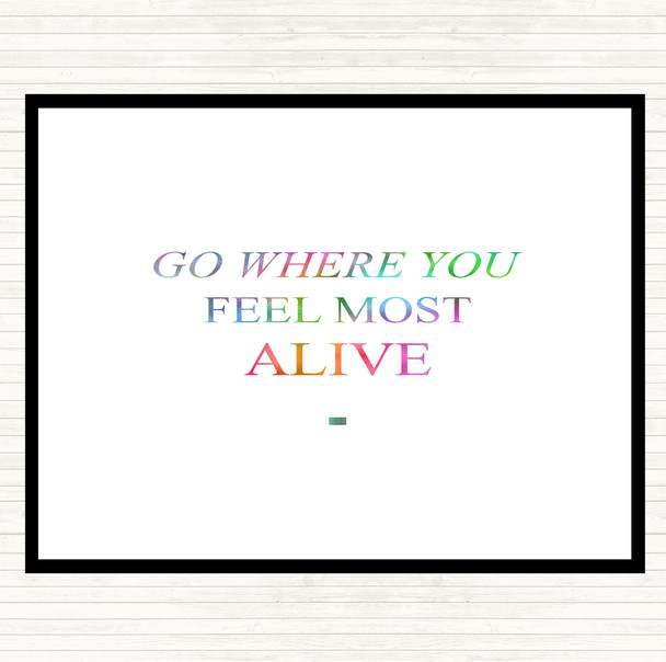 Where You Feel Rainbow Quote Mouse Mat Pad