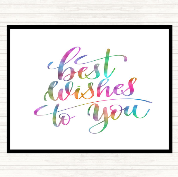 Best Wishes To You Rainbow Quote Mouse Mat Pad