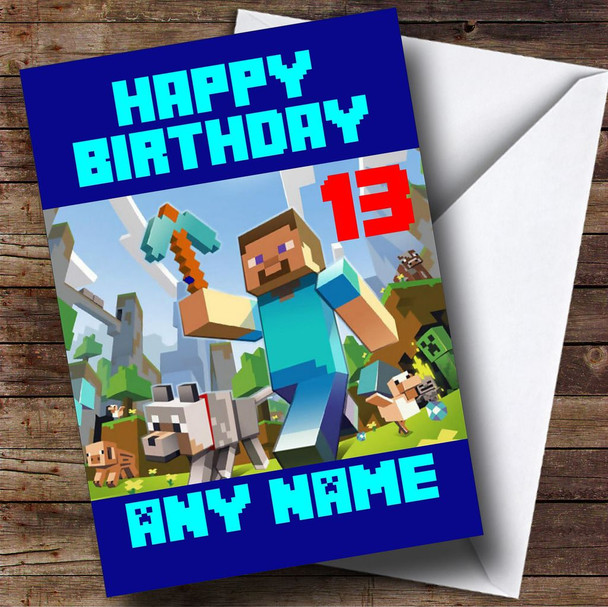 Minecraft Personalised Birthday Card