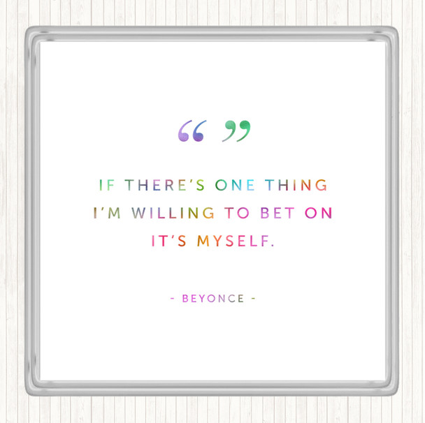 Bet On Myself Rainbow Quote Drinks Mat Coaster