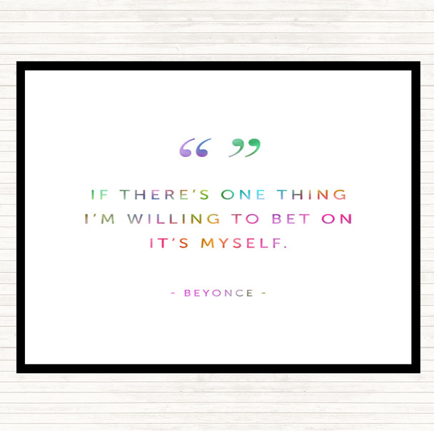 Bet On Myself Rainbow Quote Mouse Mat Pad