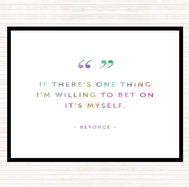 Bet On Myself Rainbow Quote Dinner Table Placemat
