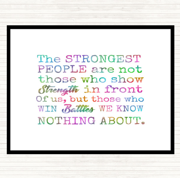 Win Battles Rainbow Quote Dinner Table Placemat