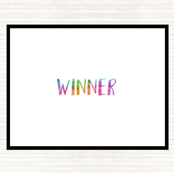 Win Rainbow Quote Mouse Mat Pad