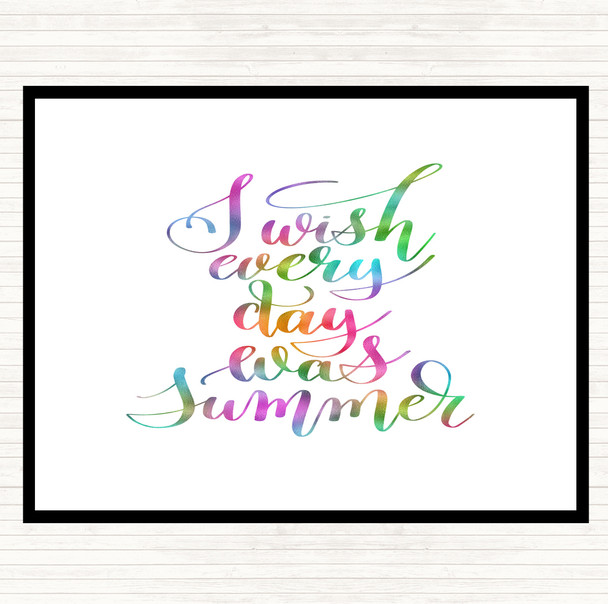 Wish Every Day Summer Rainbow Quote Mouse Mat Pad