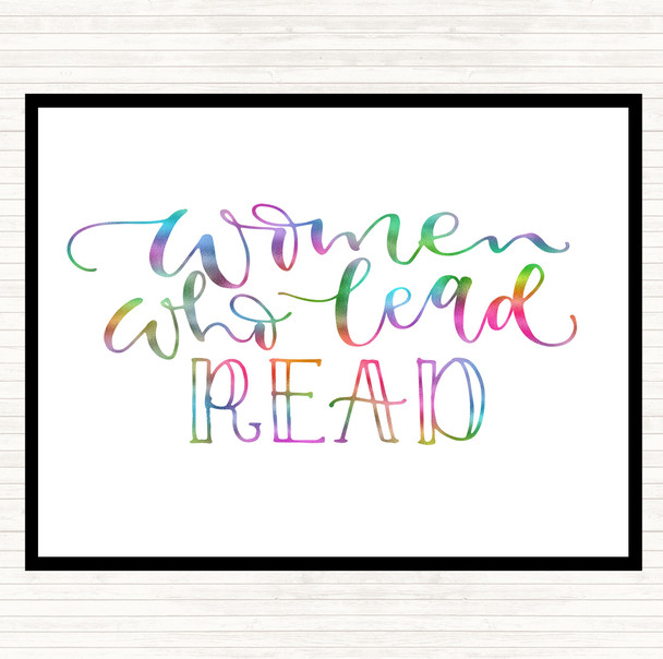 Women Who Lead Read Rainbow Quote Mouse Mat Pad