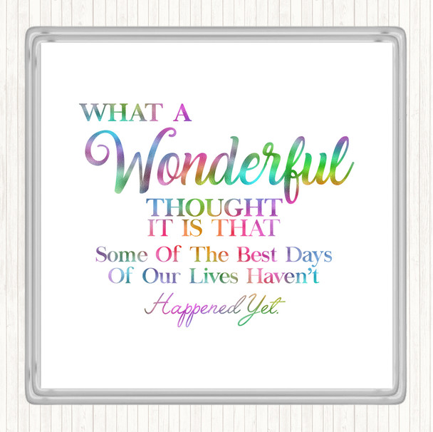 Wonderful Thought Rainbow Quote Drinks Mat Coaster