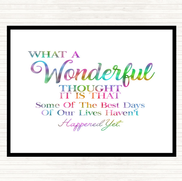 Wonderful Thought Rainbow Quote Dinner Table Placemat