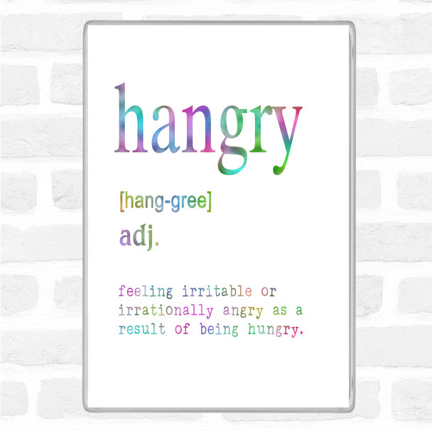 Word Definition Hangry Rainbow Quote Jumbo Fridge Magnet