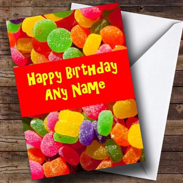 Jelly Tots Sweets Personalised Birthday Card