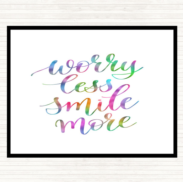 Worry Less Rainbow Quote Dinner Table Placemat