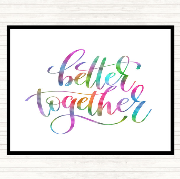 Better Together Rainbow Quote Mouse Mat Pad