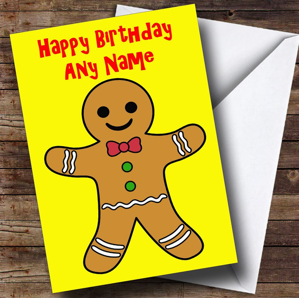 Gingerbread Man Personalised Birthday Card
