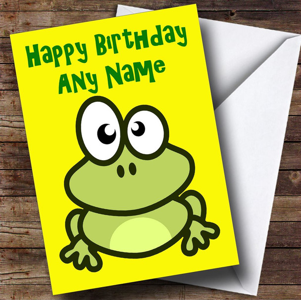 Frog Cartoon Personalised Birthday Card