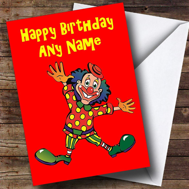 Red Clown Personalised Birthday Card