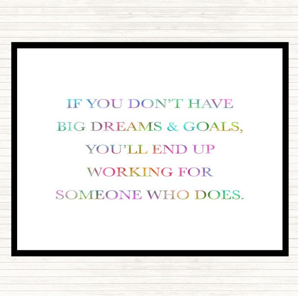 Big Dreams And Goals Rainbow Quote Mouse Mat Pad