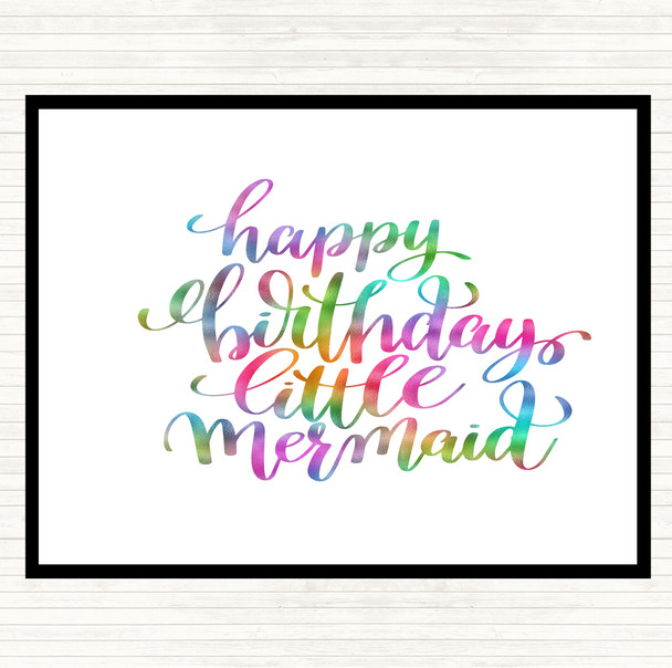 Birthday Mermaid Rainbow Quote Dinner Table Placemat
