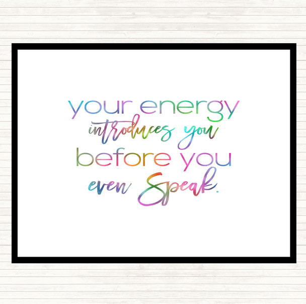 Your Energy Rainbow Quote Mouse Mat Pad