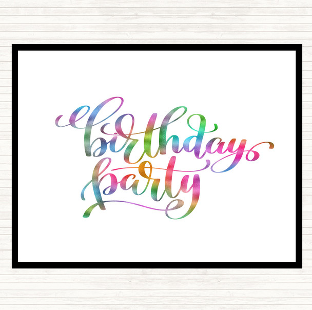 Birthday Party Rainbow Quote Dinner Table Placemat