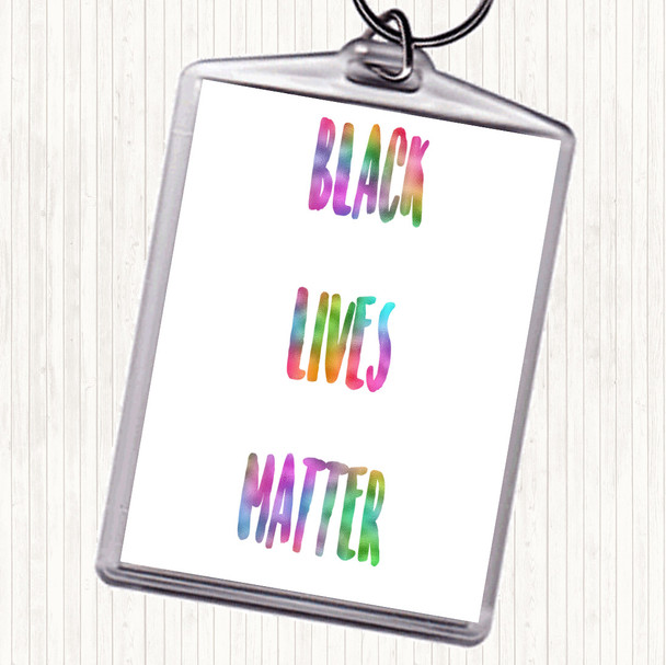 Black Lives Matter Rainbow Quote Bag Tag Keychain Keyring