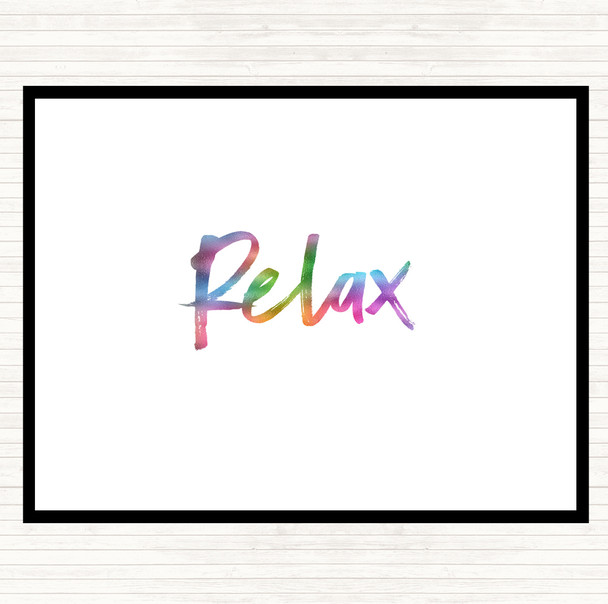 Bold Relax Rainbow Quote Dinner Table Placemat