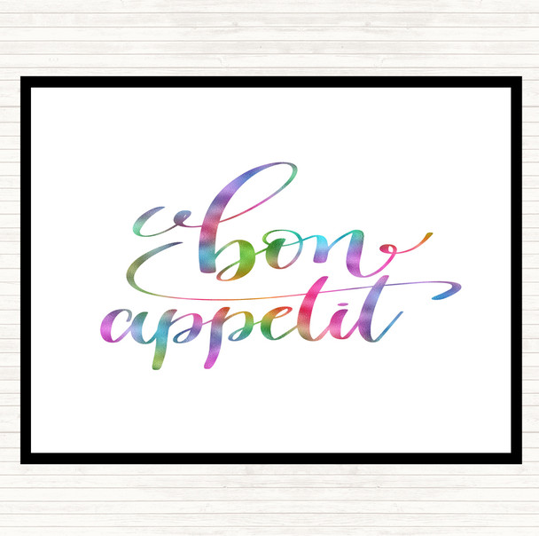 Bon Appetit Rainbow Quote Dinner Table Placemat