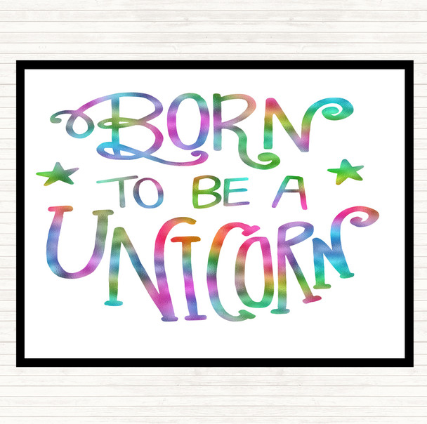 Born-To-Be-Unicorn-3 Rainbow Quote Mouse Mat Pad