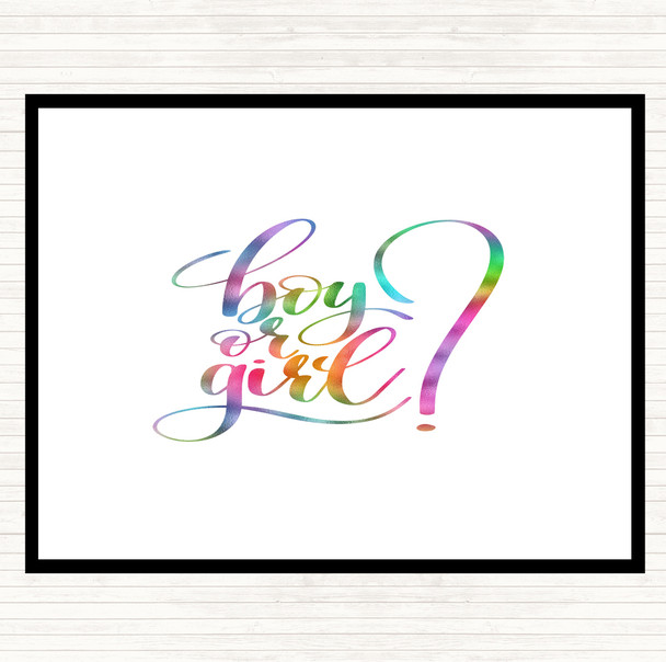Boy Or Girl Rainbow Quote Mouse Mat Pad