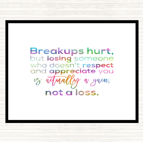 Breakups Hurt Rainbow Quote Dinner Table Placemat