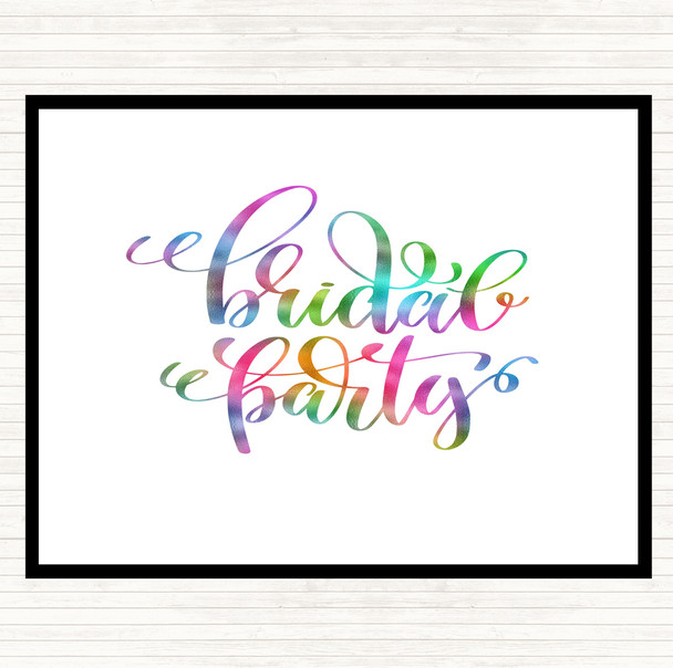 Bridal Party Rainbow Quote Dinner Table Placemat