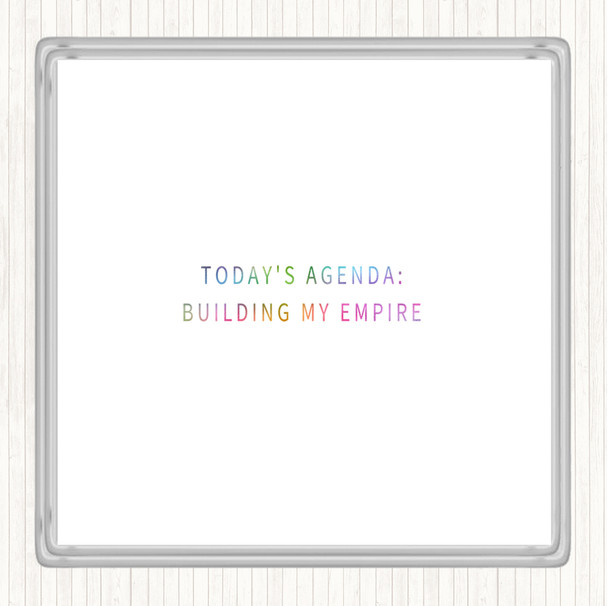 Building My Empire Rainbow Quote Drinks Mat Coaster