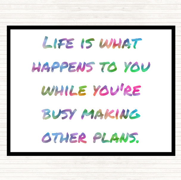 Busy Making Other Plans Rainbow Quote Dinner Table Placemat
