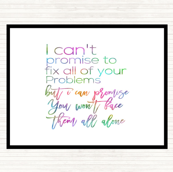 Cant Promise Rainbow Quote Mouse Mat Pad