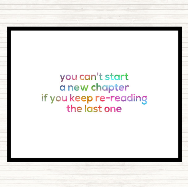Cant Start A New Chapter Rainbow Quote Mouse Mat Pad