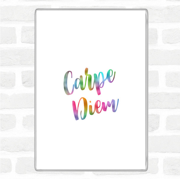 Carpe Diem Rainbow Quote Jumbo Fridge Magnet