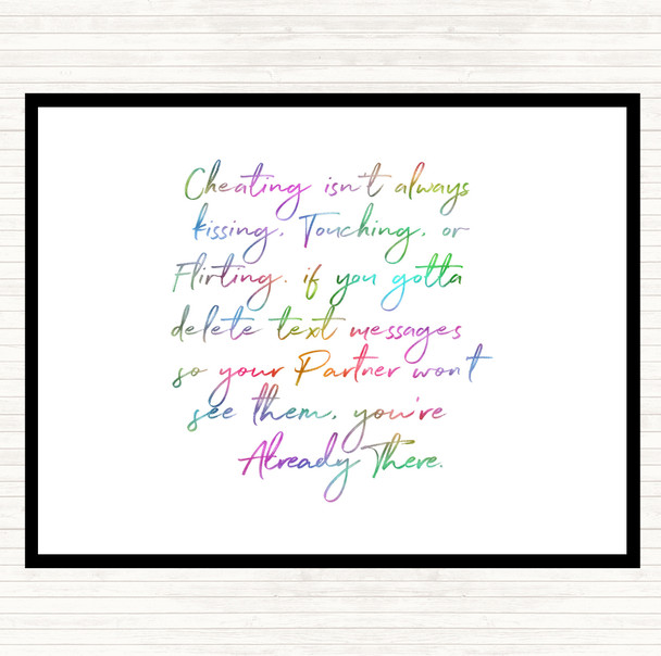 Cheating Rainbow Quote Mouse Mat Pad