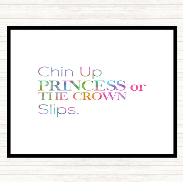 Chin Up Rainbow Quote Mouse Mat Pad