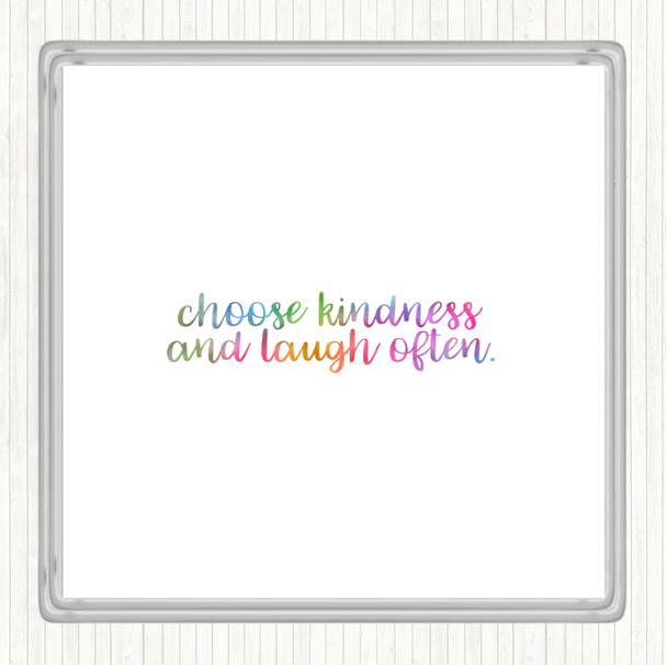 Choose Kindness Rainbow Quote Drinks Mat Coaster
