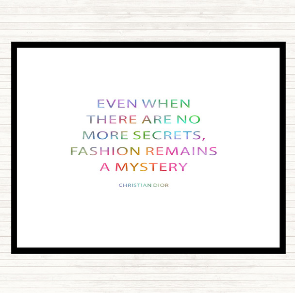 Christian Dior Fashion A Mystery Rainbow Quote Dinner Table Placemat