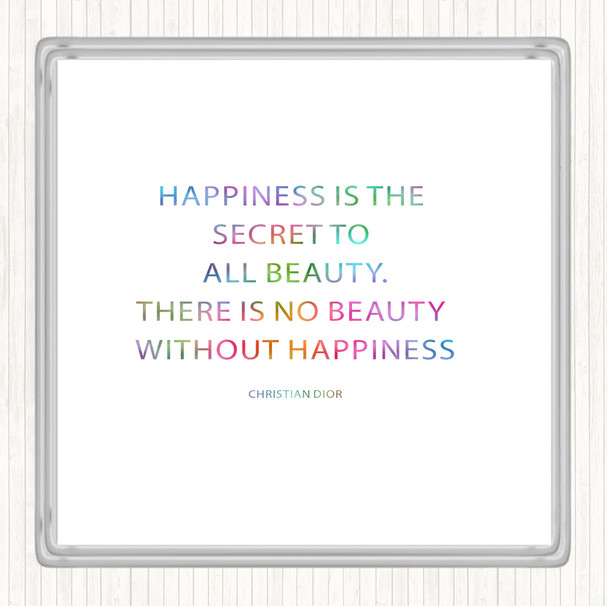 Christian Dior Secret To Beauty Rainbow Quote Drinks Mat Coaster